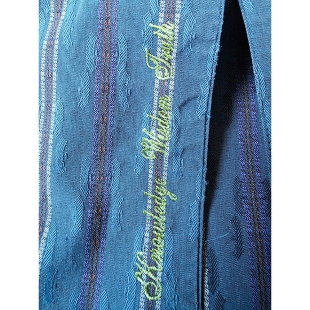 Robert Graham‎ Blue Striped Cotton Silk Button Up Shirt Men's M Made in India - Picture 14 of 14